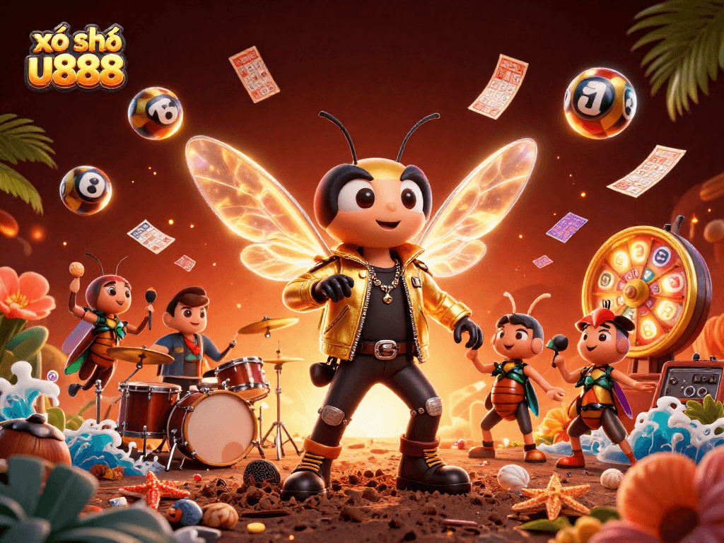 Experience the thrills of xổ số u888 with vibrant 3D lottery scenes and lively characters.