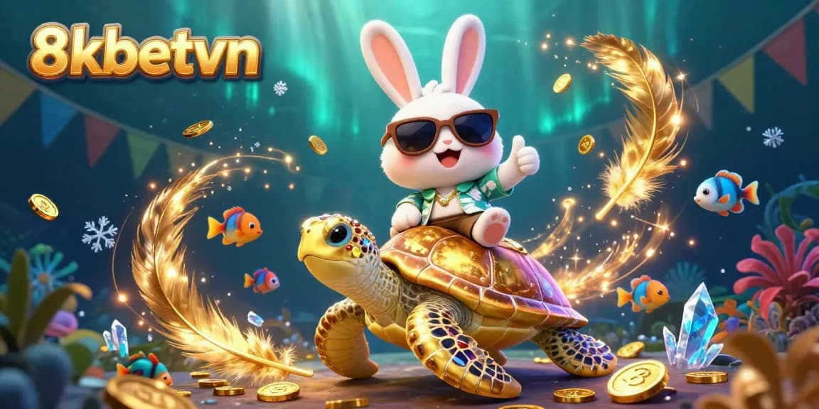 Experience exciting betting adventures with 8kbetvn in a vibrant 3D digital illustration.