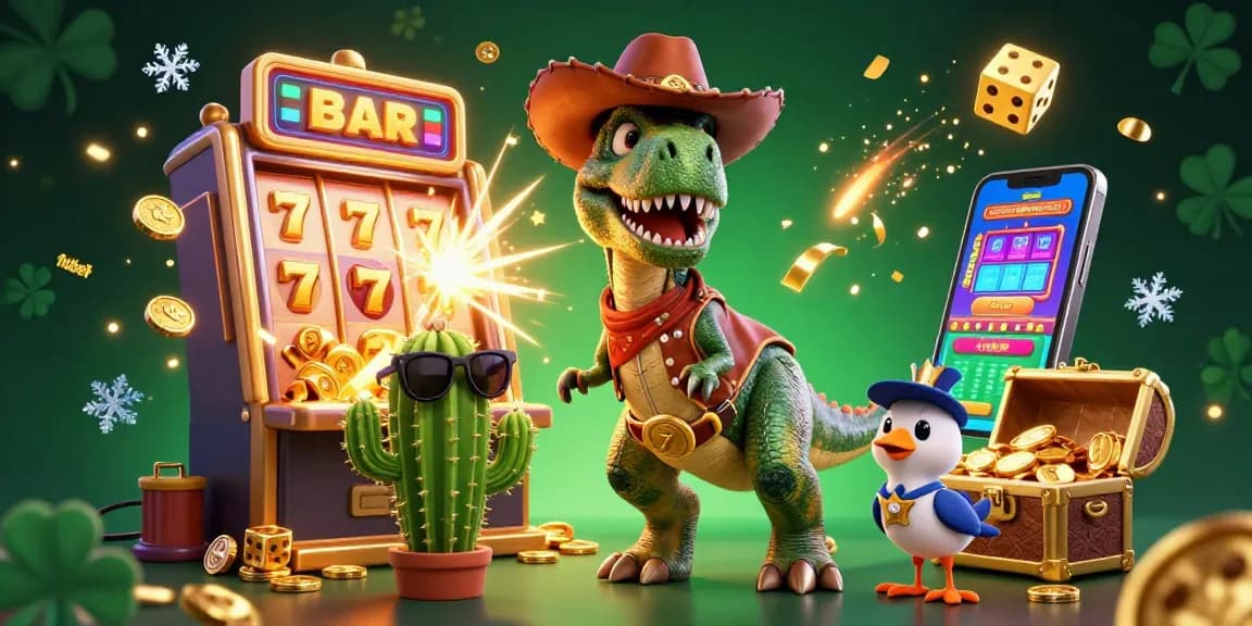 Engage with hubet's thrilling casino action featuring a jackpot explosion and vibrant characters.