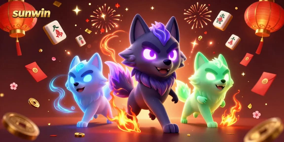 Join the excitement at Sunwin with dynamic gaming elements surrounding spectral wolf heroes.