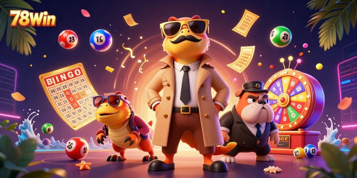 Experience the thrill of winning big at 78Win with raptors in a trench coat at a vibrant casino lounge.