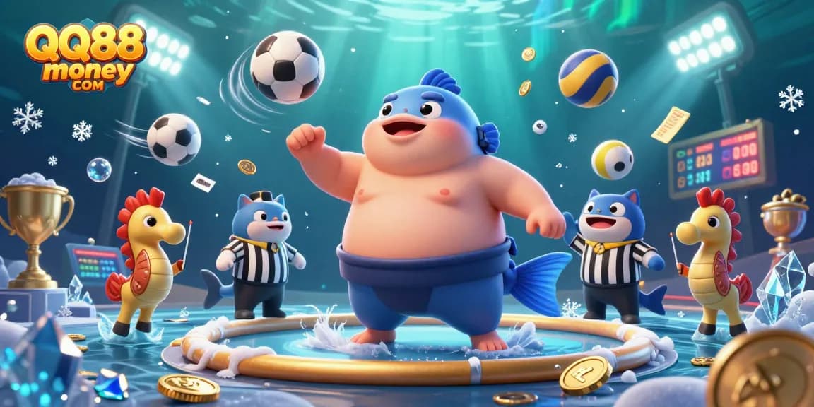 Experience thrilling gaming with QQ88money COM in this vibrant underwater scene.