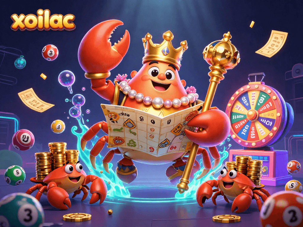 Experience the excitement of xoilac with the massive golden crab emperor and thrilling game elements.