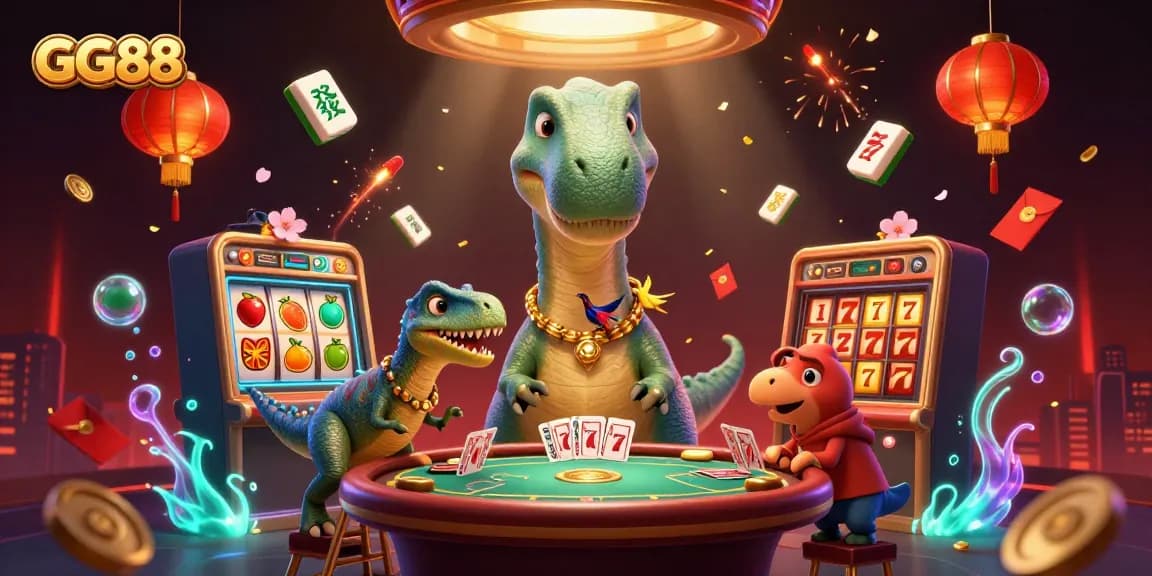 Engage in thrilling poker action with GG88's unique casino design featuring vibrant 3D characters and game elements