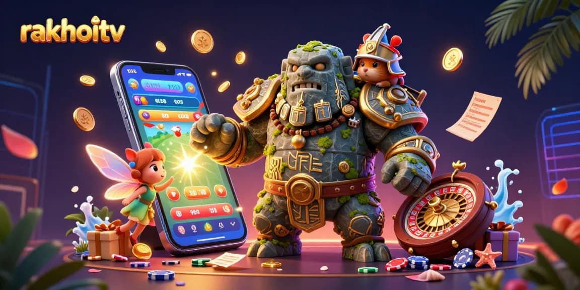 Engage in thrilling sports betting action with rakhoitv’s immersive 3D gaming illustration.