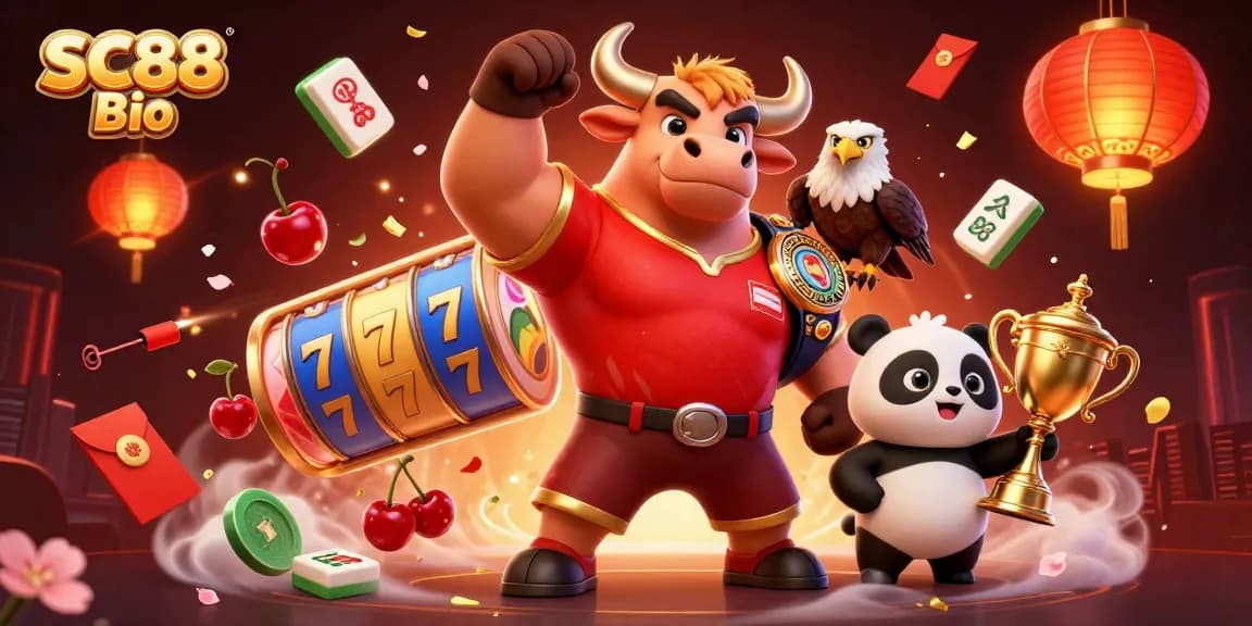 Engage in thrilling gameplay at SC88 Bio with vibrant 3D casino elements and joyful characters.