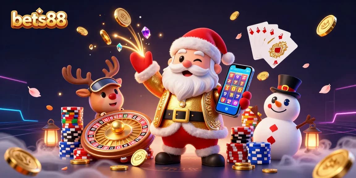 Bets88 offers sizzling casino excitement with Santa, reindeer, and a snowman celebrating jackpots!