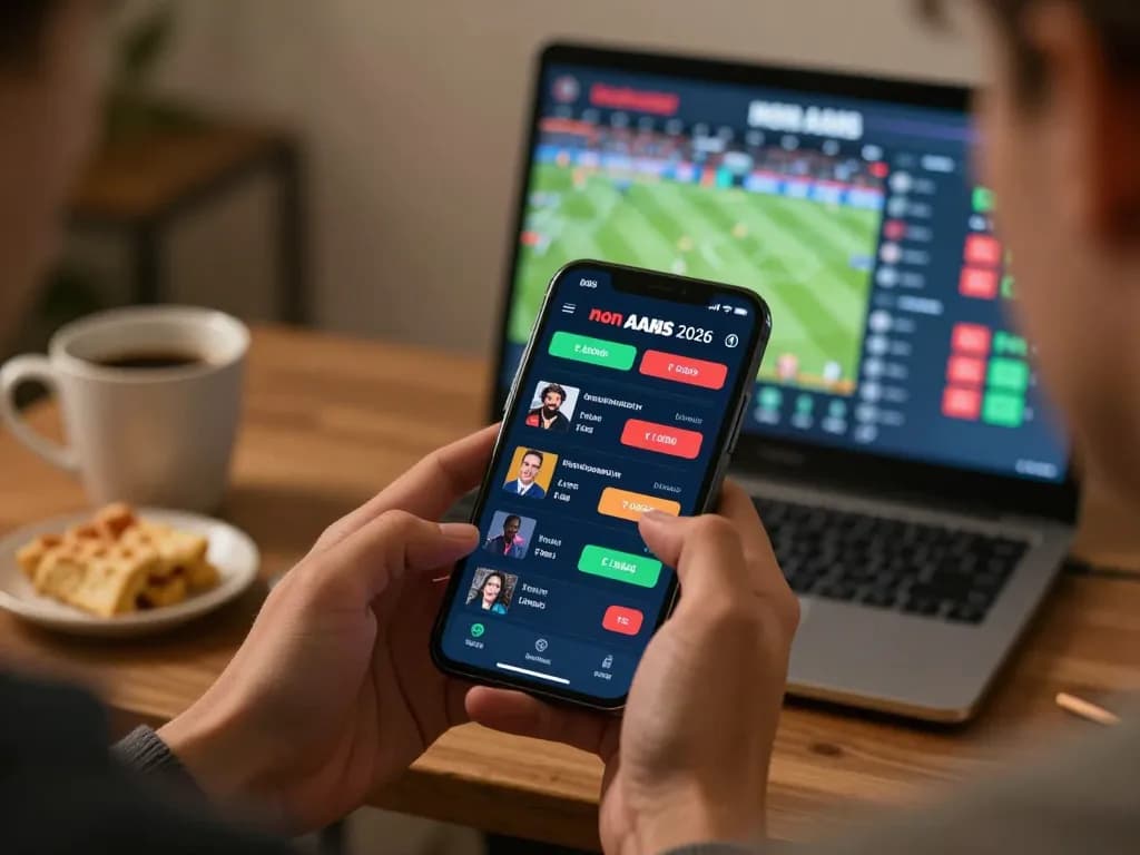 Interagire con i bookmaker non AAMS 2026 su uno smartphone durante una sessione di scommesse sportive a casa.