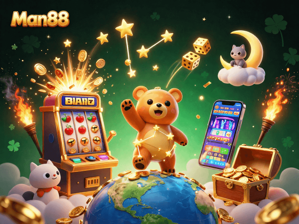 Enjoy thrilling wins at Man88 with vibrant slots, treasure chests, and exciting casino games.