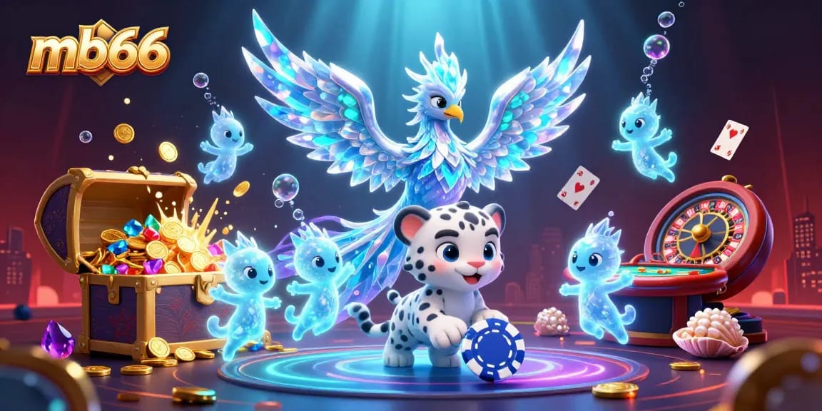Experience the magic of mb66 with vibrant casino elements and playful characters in a rich 3D scene.