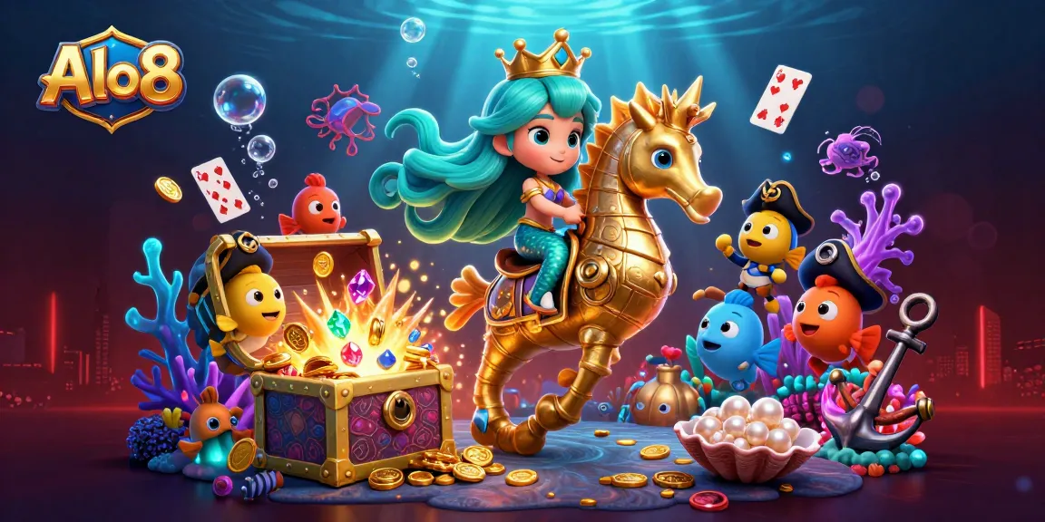 Alo8 offers thrilling underwater adventures with a 3D mermaid princess, treasure, and vibrant casino elements.