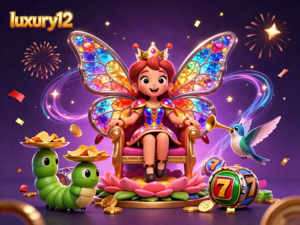 Experience exciting wins at luxury12 with vibrant slot game elements and festive characters.