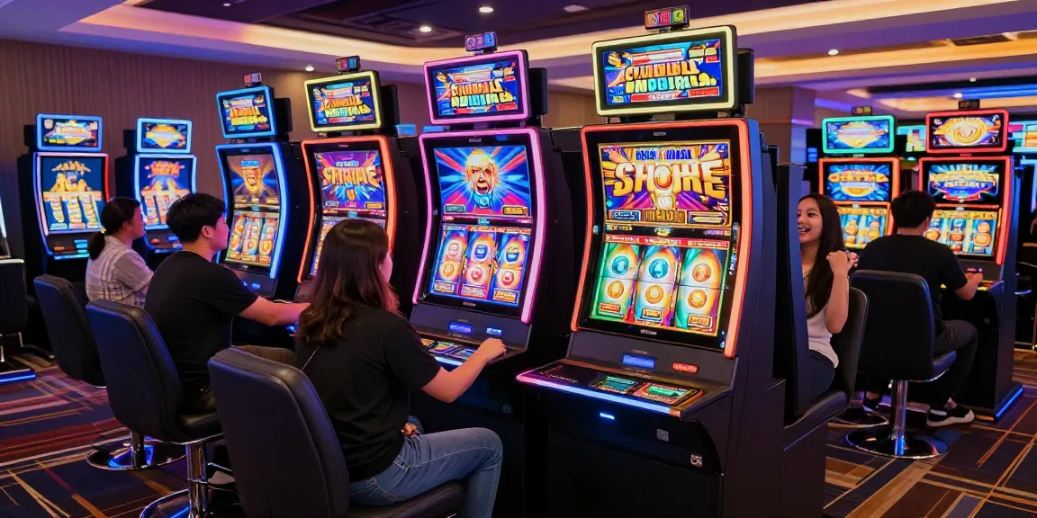 Players enjoying slot gacor machines in a vibrant online casino environment, capturing excitement and community.