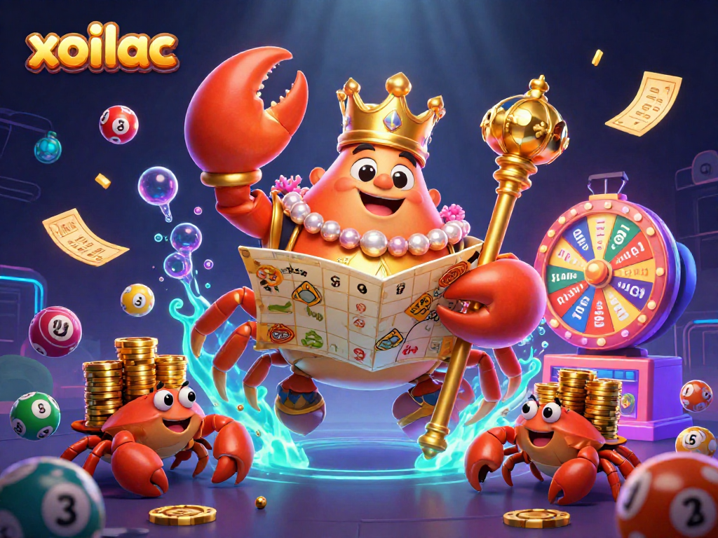 Experience the excitement of xoilac with the massive golden crab emperor and thrilling game elements.