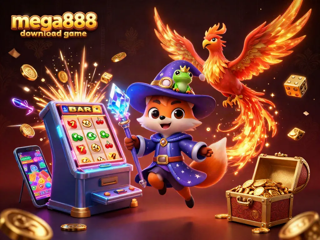 Experience thrilling wins with mega888 download game featuring captivating casino icons.