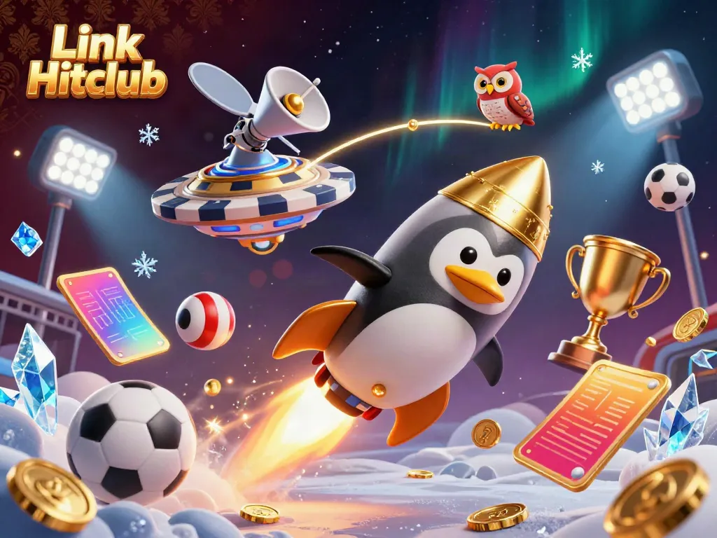 Experience the excitement with Link Hitclub through a dynamic casino-themed 3D illustration.