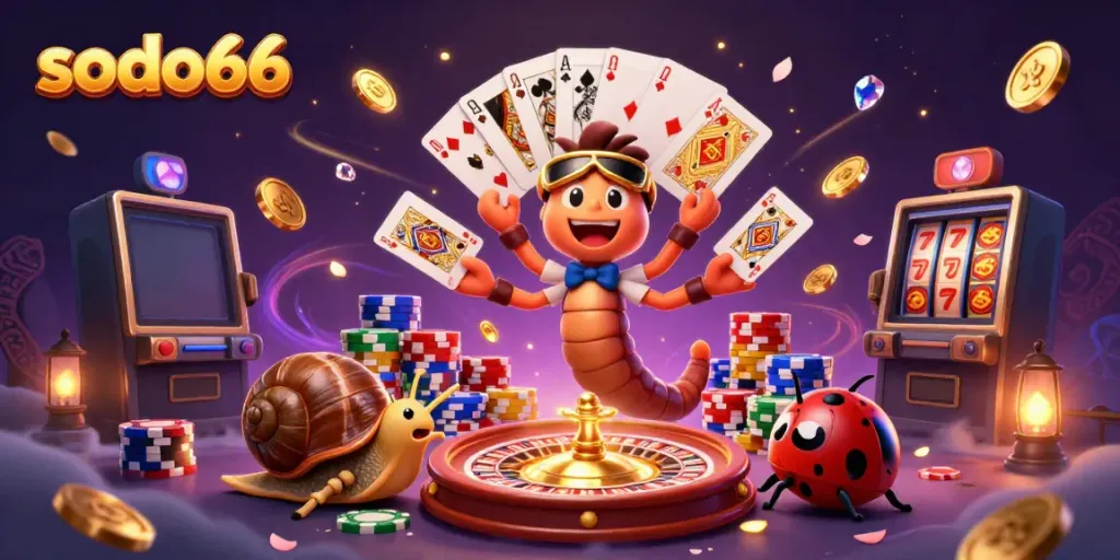 Experience thrilling moments at sodo66 with an exciting casino dealer and vibrant gaming elements.