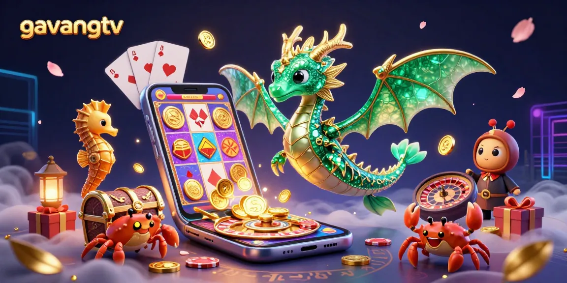Enhance your gameplay with gavangtv featuring dynamic casino elements and a whimsical sea dragon.