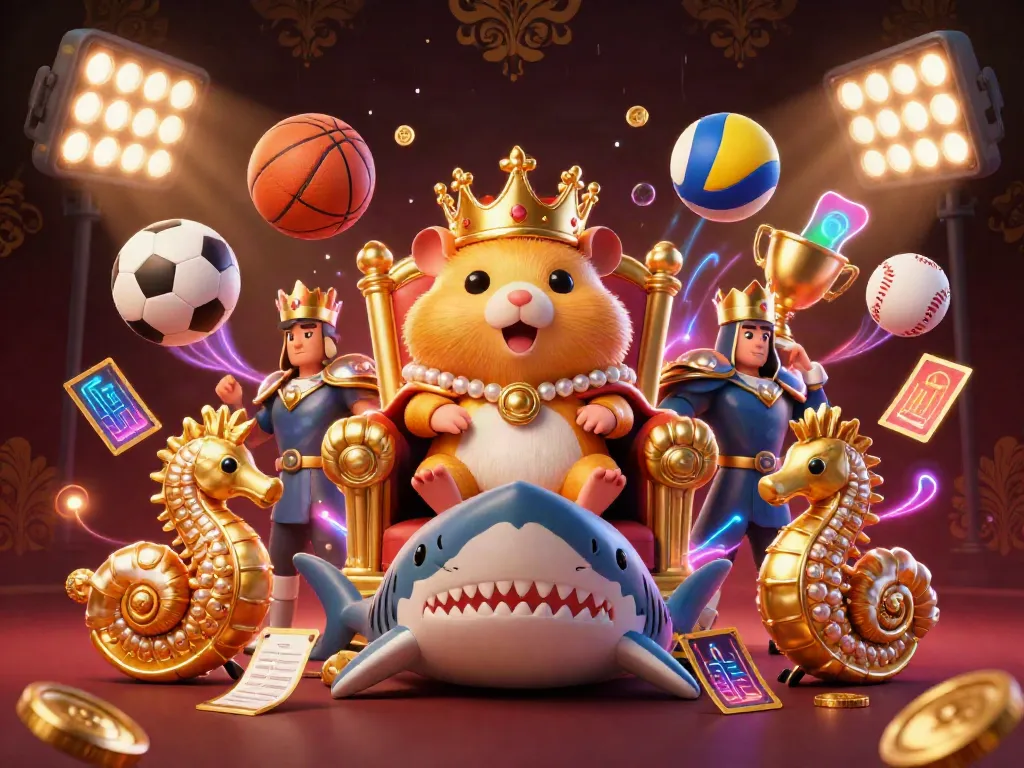 Engage with link sunwin by exploring a vibrant casino world featuring a hamster king and sports betting elements.