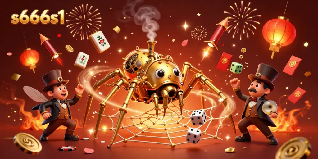 Experience thrilling action at s666s1 with a vibrant 3D casino illustration showcasing steampunk elements and dynamic gaming symbols.